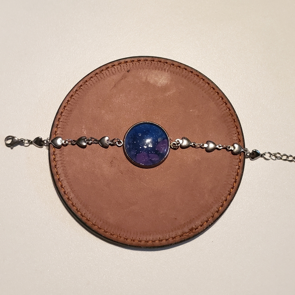 Heart Benzel Purple Blue Galaxy Bracelet